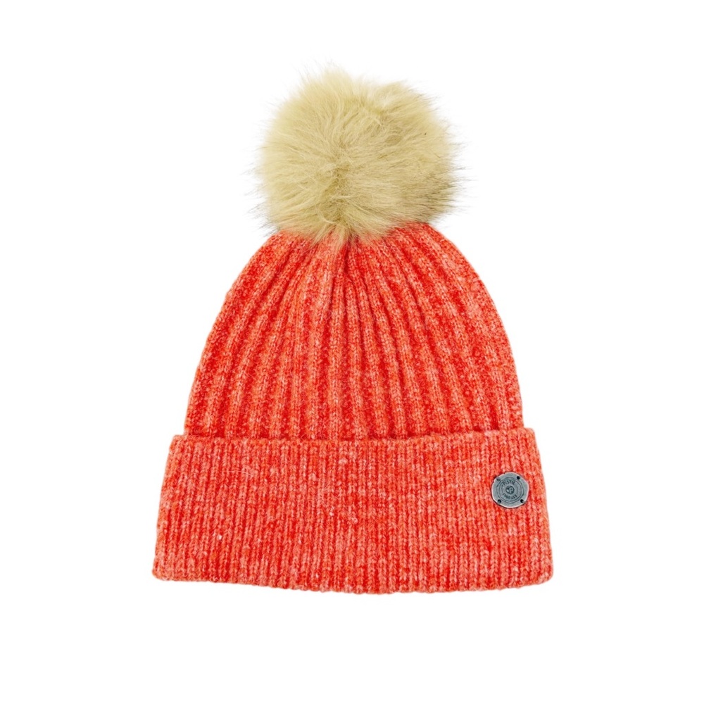 Pistil Piper Orange Knit Beanie with Pom - NWT